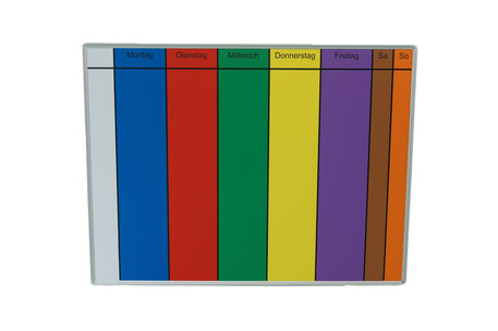 Wochentafel magnetisch, mit ungleichen Spaltenbreiten