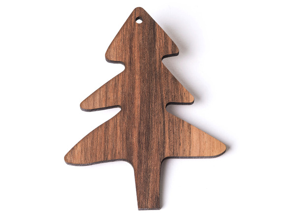 Anhänger «Weihnachtsbaum» aus Nussbaumholz